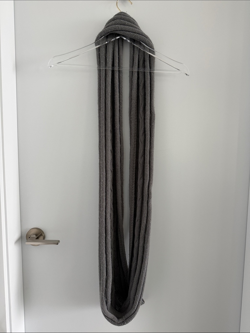 Gray Knit Infinity Scarf - Picture 2 of 5